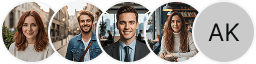 Avatars de profils d'investisseurs affichés dans le bloc d'avis de trading Brave Cautélance